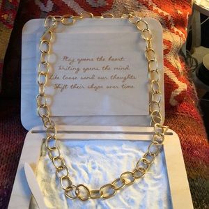 Goldstone link necklace/belt with toggle closure